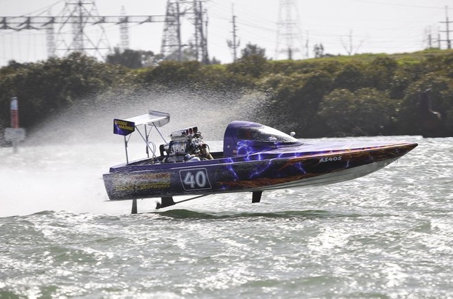 Dean Borg will re-build his blown alcohol boat after a spectacular crash in January. © Bob Wonders